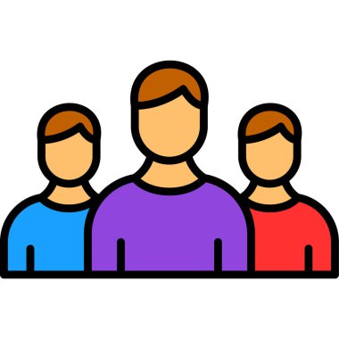 İnsanlar renk ikonu vektörünü gruplandırır. Taslak insanlar imzalar. izole edilmiş sembol çizimi