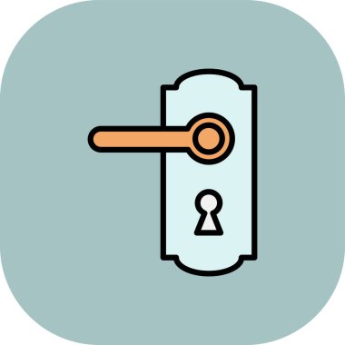 Soyut arkaplanda kapı simgesi izole edildi