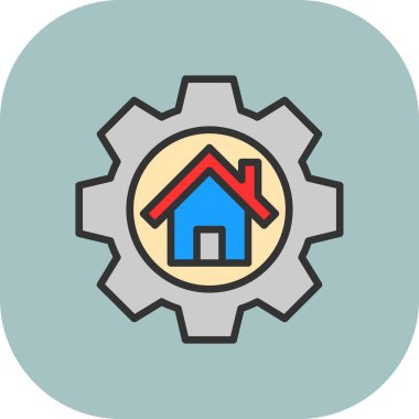 ev vektörü düz renk simgesi