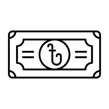 Dolar simgesi vektörü. İnce çizgi işareti. izole edilmiş sınır sembolü çizimi