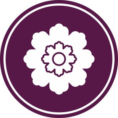 Çiçek süsleme simgesi, vektör tasarımı