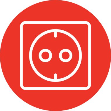 Bir dairenin kırmızı ve beyaz ikonunun vektör çizimi