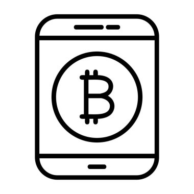 Bitcoin vektör simgesi. biçim düz grafik sembolü, yuvarlak açılar, beyaz arkaplan.