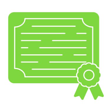 Sertifika düz vektör simgesi