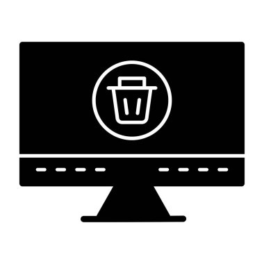 Bilgisayar sembolü vektör tasarımı olan çöp kutusu