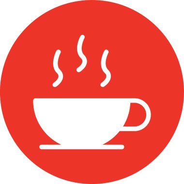 Kahve fincanı ikonu. Web için sıcak içecek vektör simgelerinin basit bir gösterimi