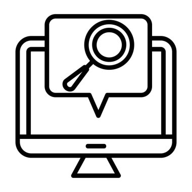 Arama vektörü ince çizgi simgesi