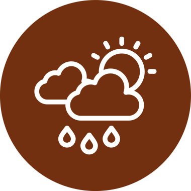 Yağmurlu bulut simgesinin vektör çizimi