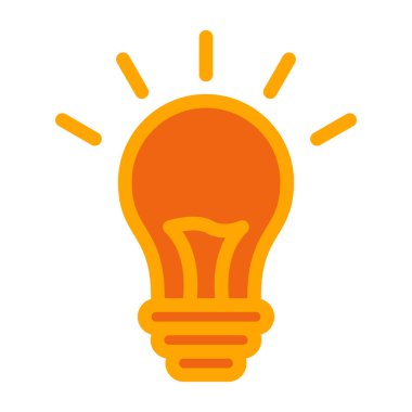 Fikir sembolü simgesi olan ampul, vektör illüstrasyon grafik tasarımı