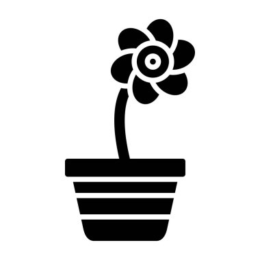 saksı simgesinde çiçek, basit biçim