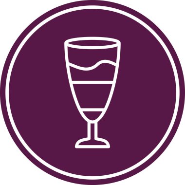 şarap cam ikonu, vektör illüstrasyonu