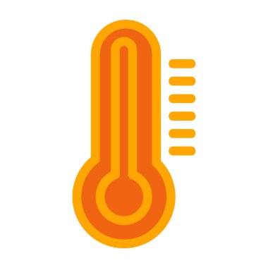 Sıcak hava sıcaklığı simgesi doldurulmuş dış hat biçiminde