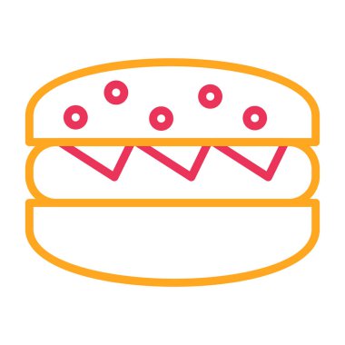 Hamburger ikonu vektör illüstrasyonu