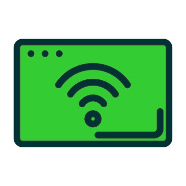 Kredi kartı simgesi olan dizüstü bilgisayar, basit vektör illüstrasyonu