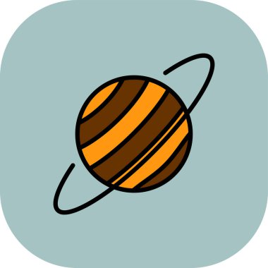 Gezegen ikonu vektör illüstrasyonu