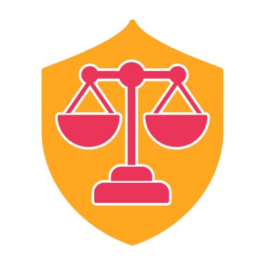 Adalet ve hukuk vektör ikonu. düz tasarım illüstrasyon.