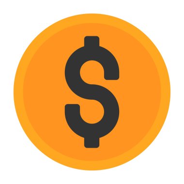 Dolar düz renkli vektör simgesi