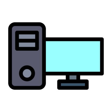 Bilgisayar. Web simgesi basit illüstrasyon