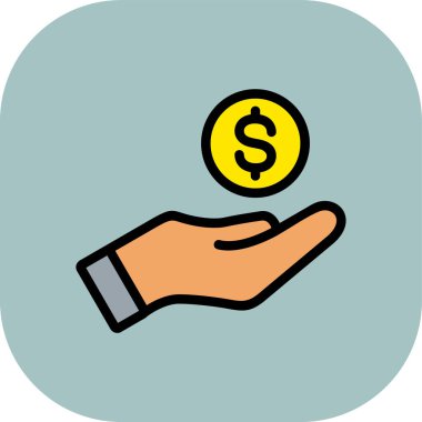 Bozuk para ağı simgesi, vektör illüstrasyonu