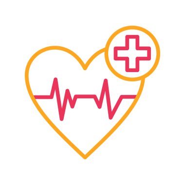 Çapraz ikonlu kalp. vektör illüstrasyonu