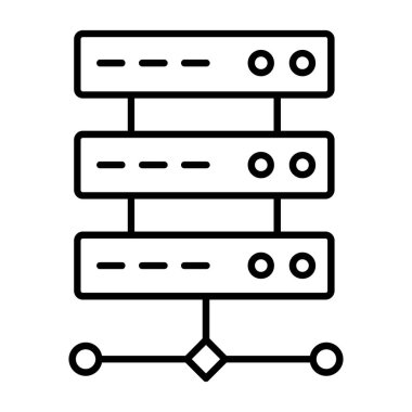 veritabanı sunucu vektör çizgisi simgesi,