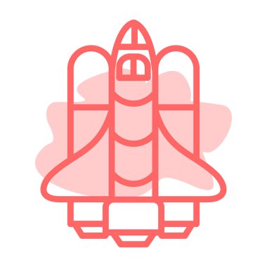 Roket ikonu. İnce çizgi tasarımı. vektör illüstrasyonu.