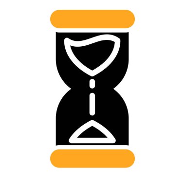 Kum ikonu vektörlü kum saati. siyah vektör çizimi izole edilmiş sembol.