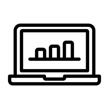 Dizüstü bilgisayar simgesi vektör çizimi