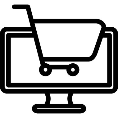 Alışveriş simgesi işaret vektör illüstrasyonu