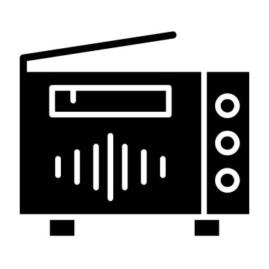 Radyo. Web simgesi basit illüstrasyon