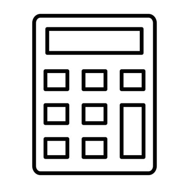 Hesap makinesi vektörü ince çizgi simgesi