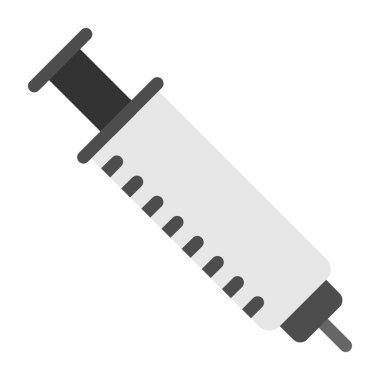 Şırınga ikonu. Beyaz arkaplanda izole edilmiş web tasarımı için rringe vektör simgesinin basit çizimi