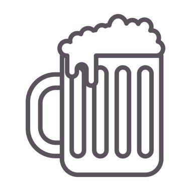 Bira bardağı ve cam bir ikon. vektör illüstrasyonu