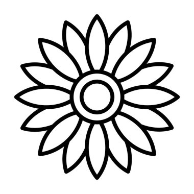 Çiçek ikonu. taslak çizim vektör işareti