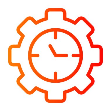 zaman dişlileri düz vektör simgesi