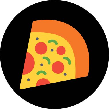Pizza yassı simgesinin vektör illüstrasyonu