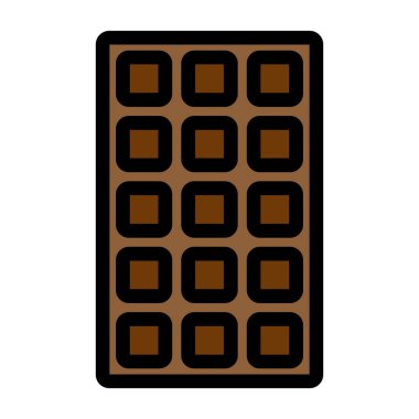 Çikolata ikonu. Web için çikolata çubuğu vektör simgelerinin basit çizimi