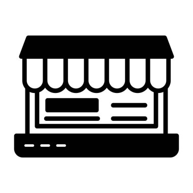 Çevrimiçi Shop web simgesi, vektör illüstrasyonu
