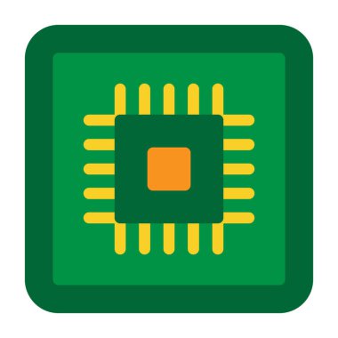 İşlemci simgesi. düz tasarım biçim vektör çizimi.