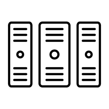 sunucu vektörü ince çizgi simgesi