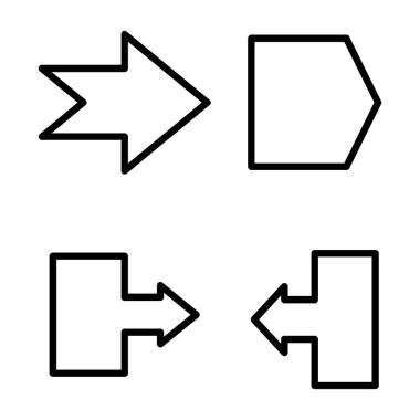 Beyaz arkaplanda ok simgesi ayarlandı