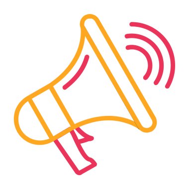 megafon ikonu. İnce çizgi biçimi tasarım vektörü çizimi