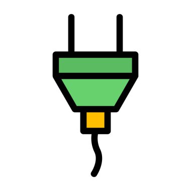 Kablo dolgu ikonu vektörü. İnce çizgi işareti. izole edilmiş sınır sembolü çizimi