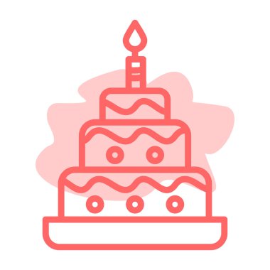 doğum günü pastası renk çizgisi simgesi.