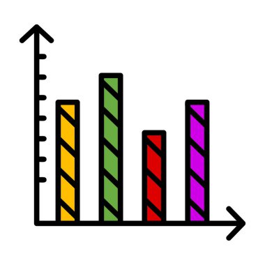 ok ikonlu bar tablosu. ok vektörü simgesi renk düz çizelgesi