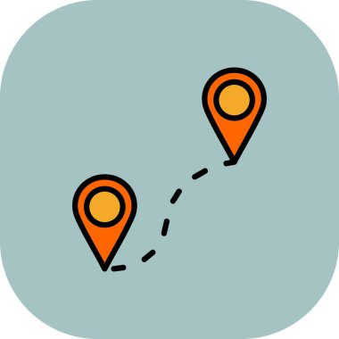 konum haritası renk dış hat vektörü