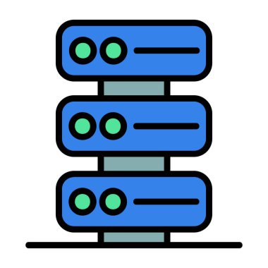sunucu veritabanı ikon vektör illüstrasyonu