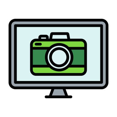 Kamera Dolu Vektör Simgesi Tasarımı