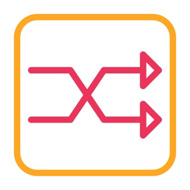 Şu yönde düz vektör simgesi kare