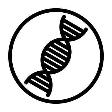 DNA molekül ikonu. Beyaz arkaplanda izole edilmiş web tasarımı için ana DNA molekül vektör simgesi